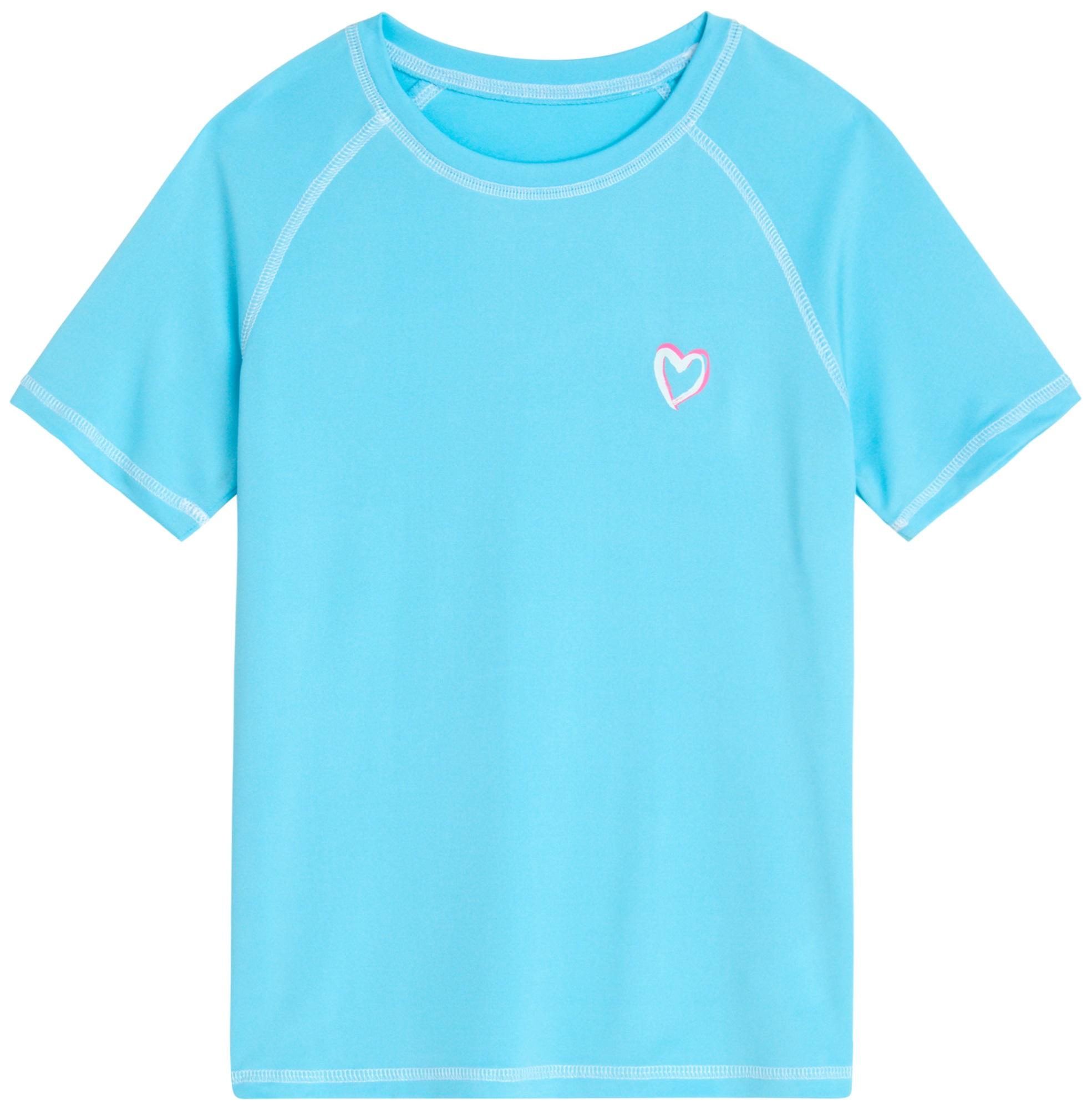 Girls' Rash Guard - UPF 50+ Protective Quick Dry Short Sleeve Swim Shirt (4-16)